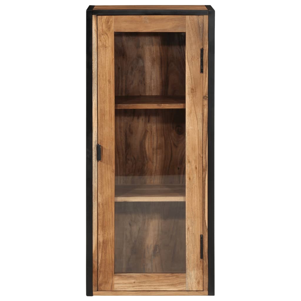 Armoire de salle de bain murale bois massif d'acacia et fer
