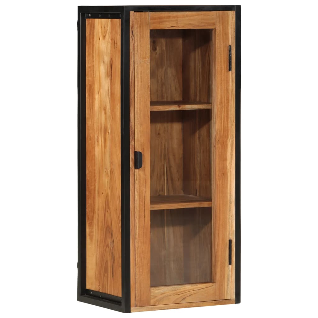 Armoire de salle de bain murale bois massif d'acacia et fer