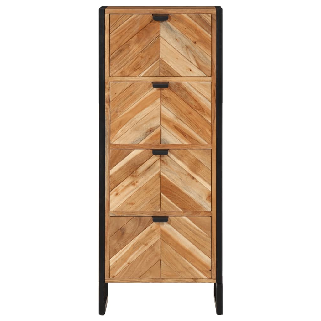 Armoire de salle de bain bois massif d'acacia et fer