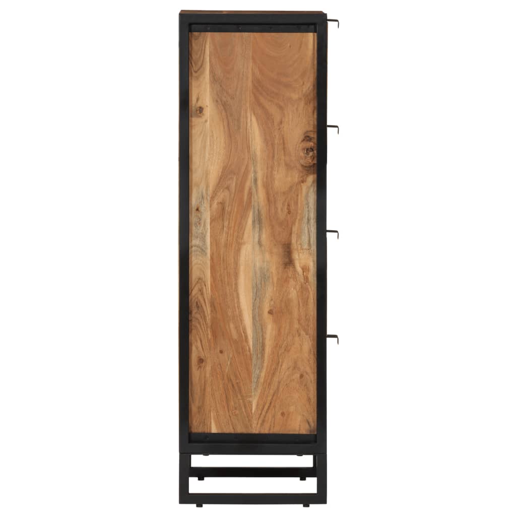 Armoire de salle de bain bois massif d'acacia et fer