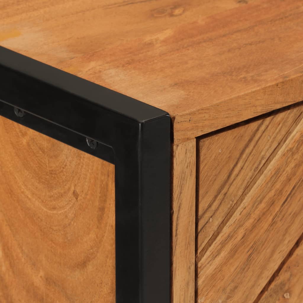 Armoire de salle de bain bois massif d'acacia et fer