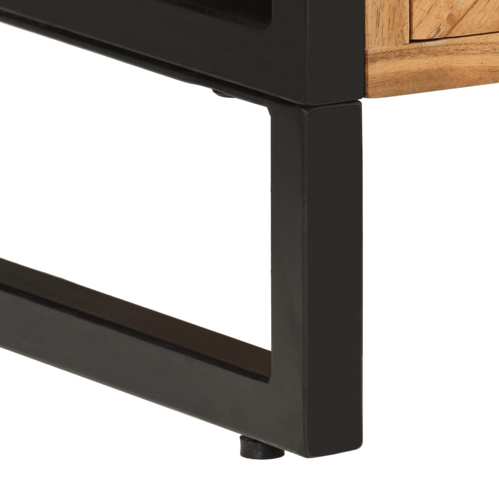Armoire de salle de bain bois massif d'acacia et fer