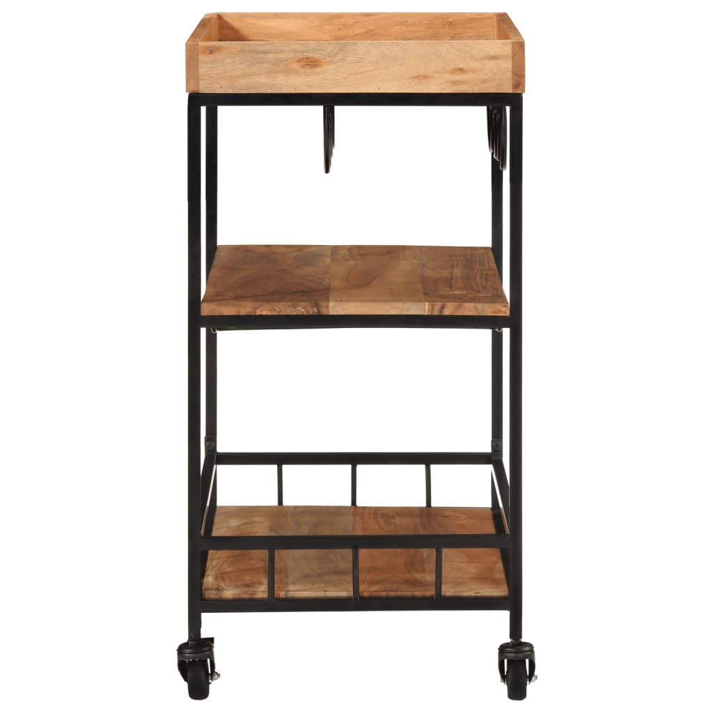 Chariot de bar 60x40x80 cm bois massif d'acacia et fer