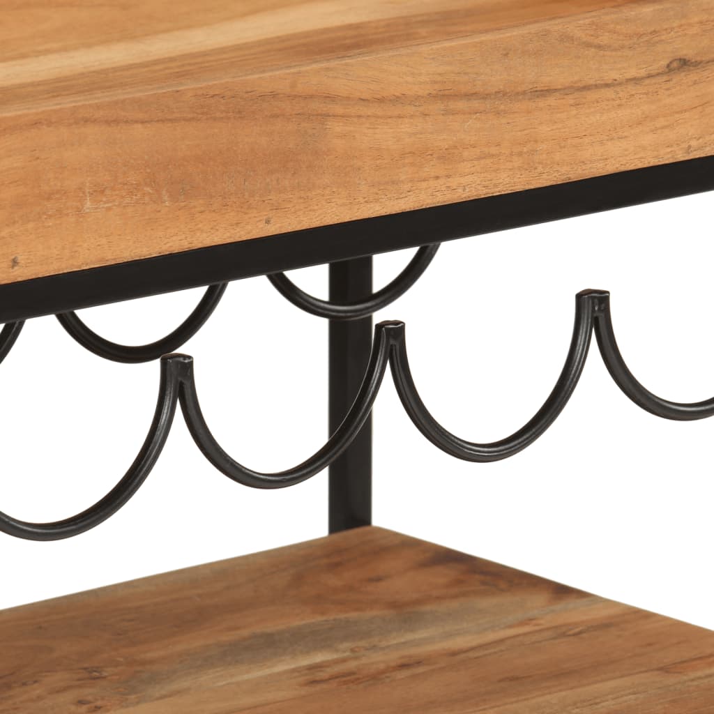 Chariot de bar 60x40x80 cm bois massif d'acacia et fer - XIOS