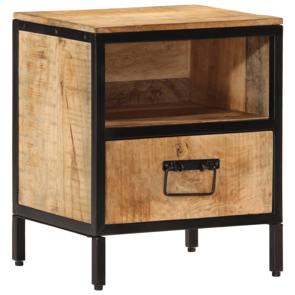 Table de chevet 40x35x50 cm bois de manguier massif - XIOS