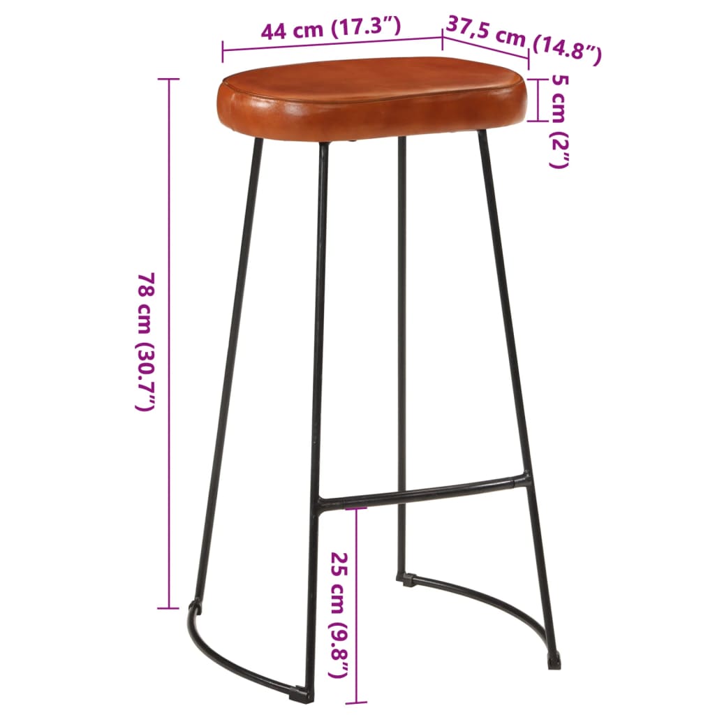 Tabourets de bar Gavin lot de 2 44x37,5x78 cm - XIOS