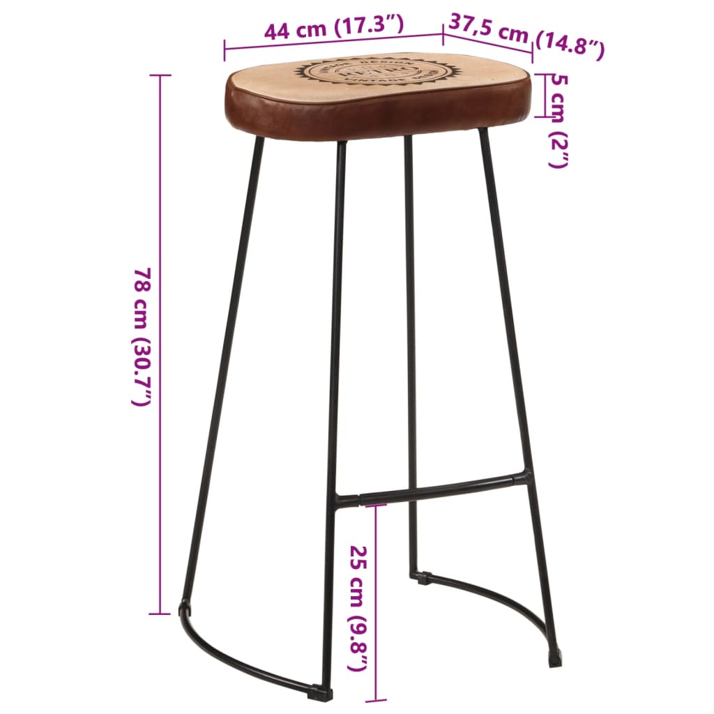 Tabourets de bar lot de 2 marron foncé 44x37,5x78 cm - XIOS