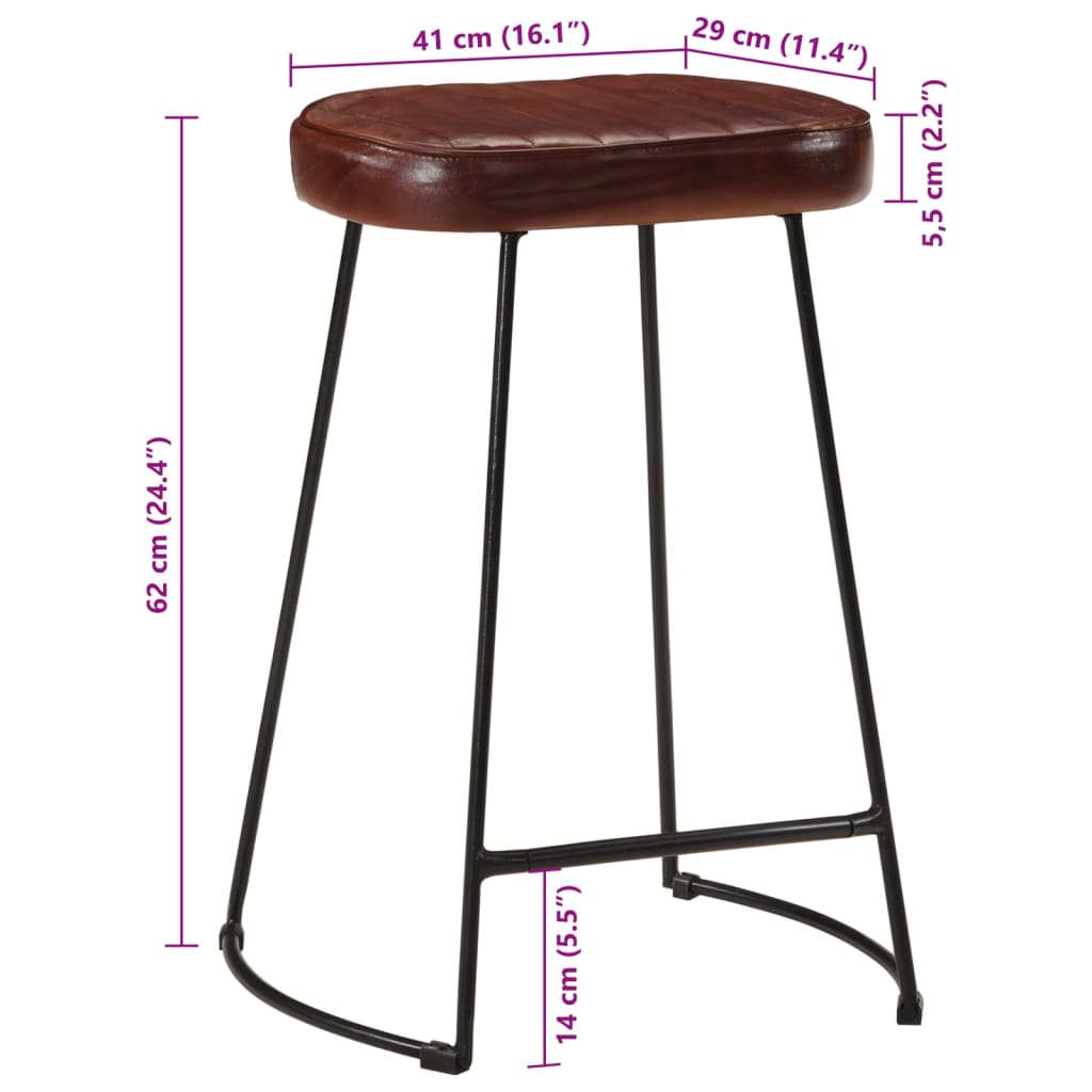 Tabourets de bar lot de 2 marron foncé 41x29x62 cm - XIOS