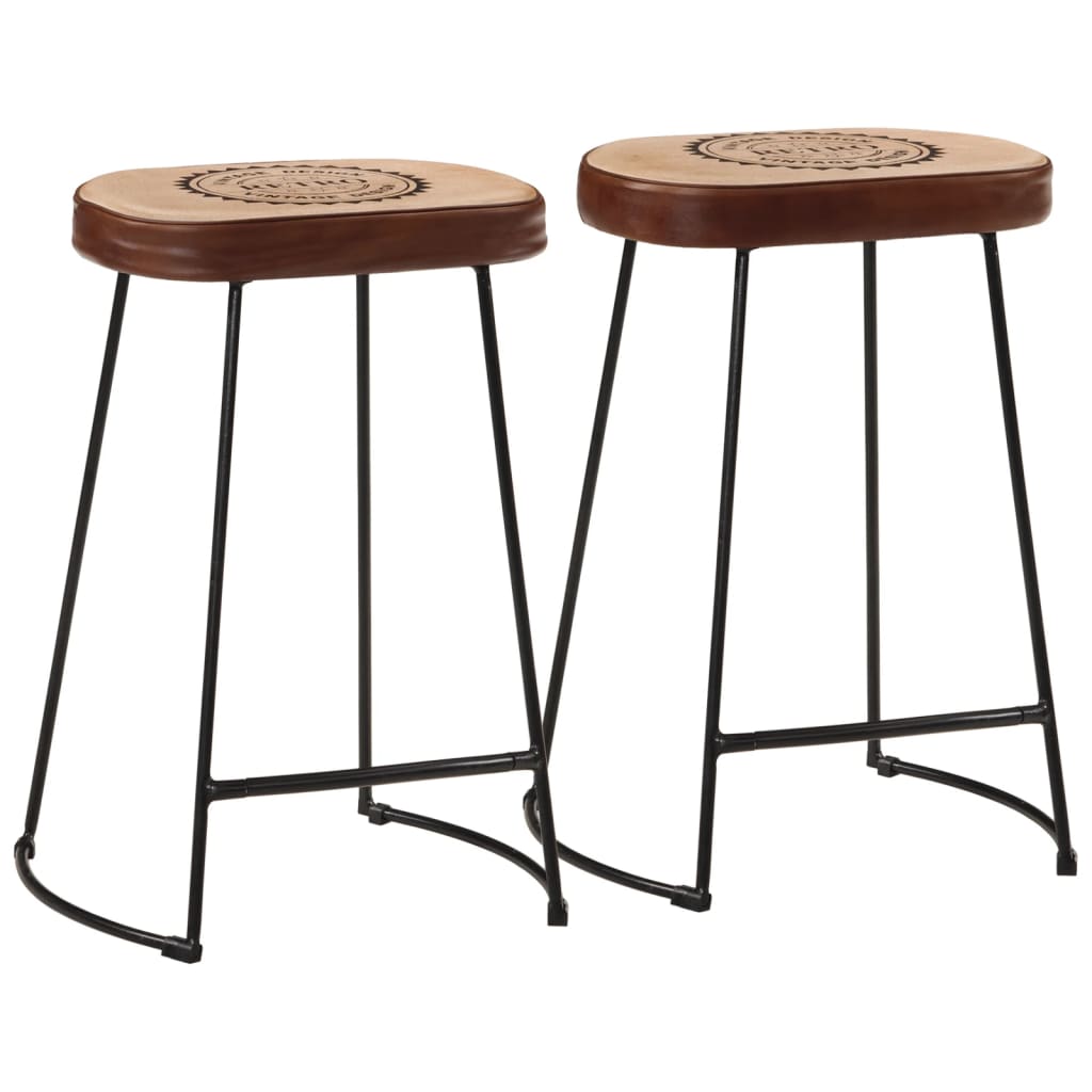 Tabourets de bar lot de 2 marron foncé 41x29x62 cm - XIOS