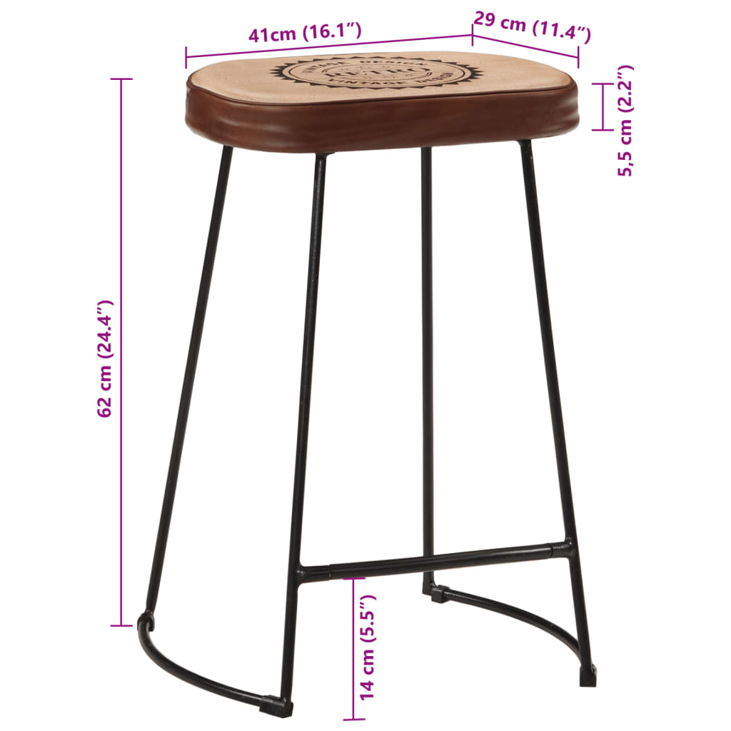 Tabourets de bar lot de 2 marron foncé 41x29x62 cm - XIOS