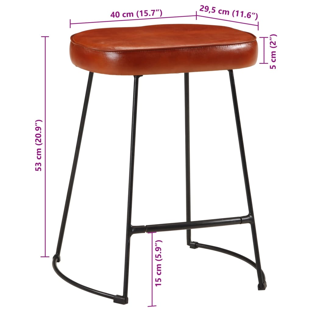 Tabourets de bar lot de 2 marron foncé 40x29,5x53 cm - XIOS