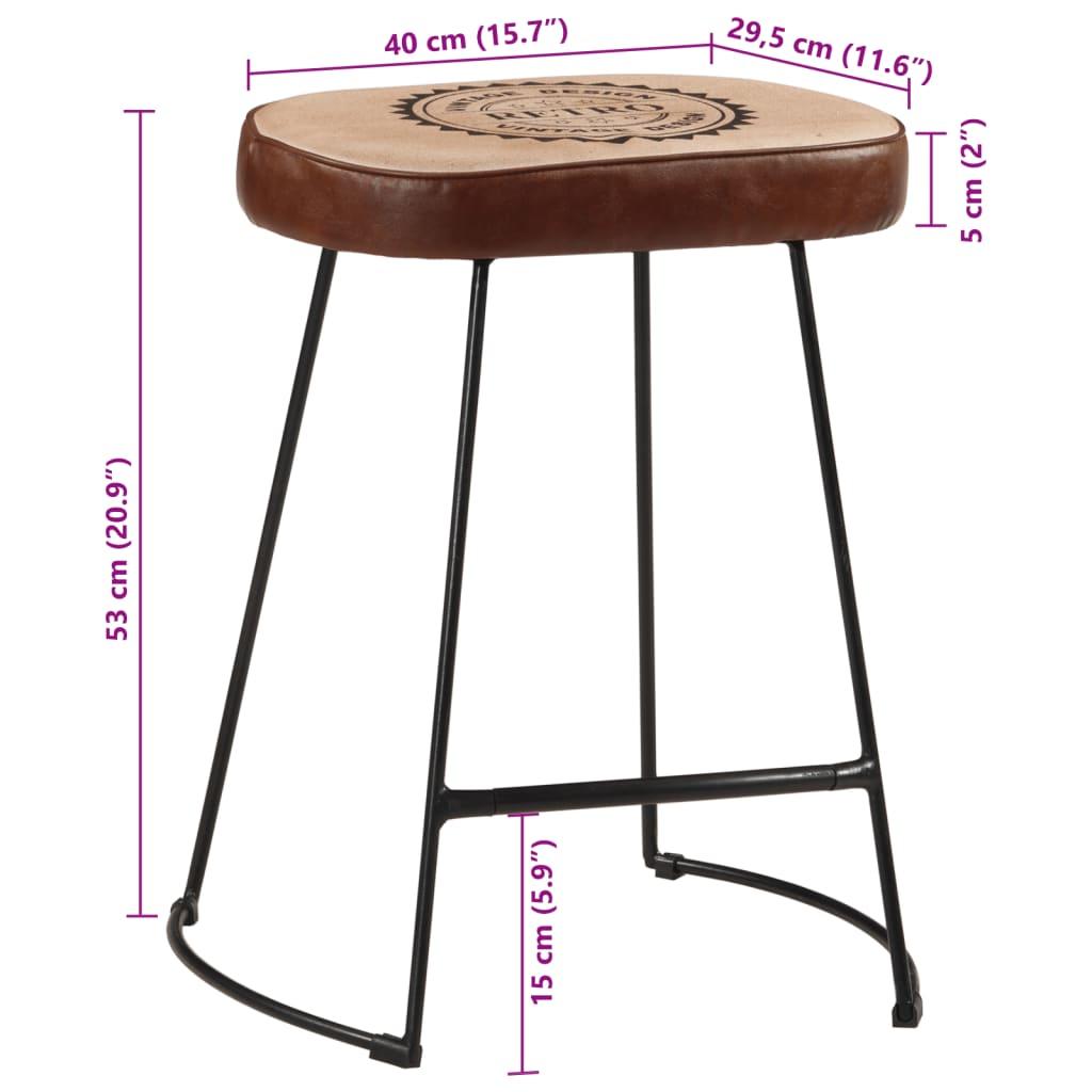 Tabourets de bar lot de 2 marron foncé 40x29,5x53 cm - XIOS