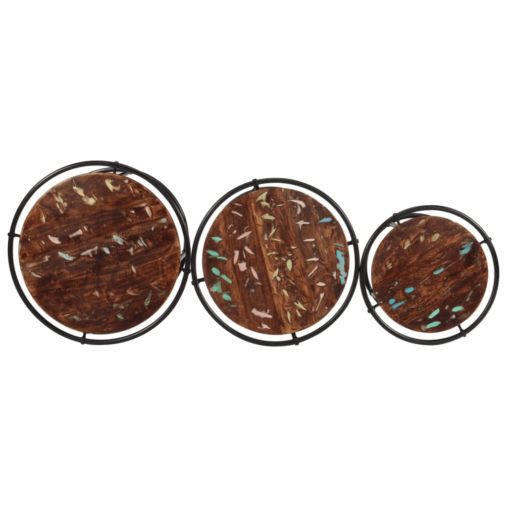 Tables gigognes 3 pcs bois massif de récupération - XIOS