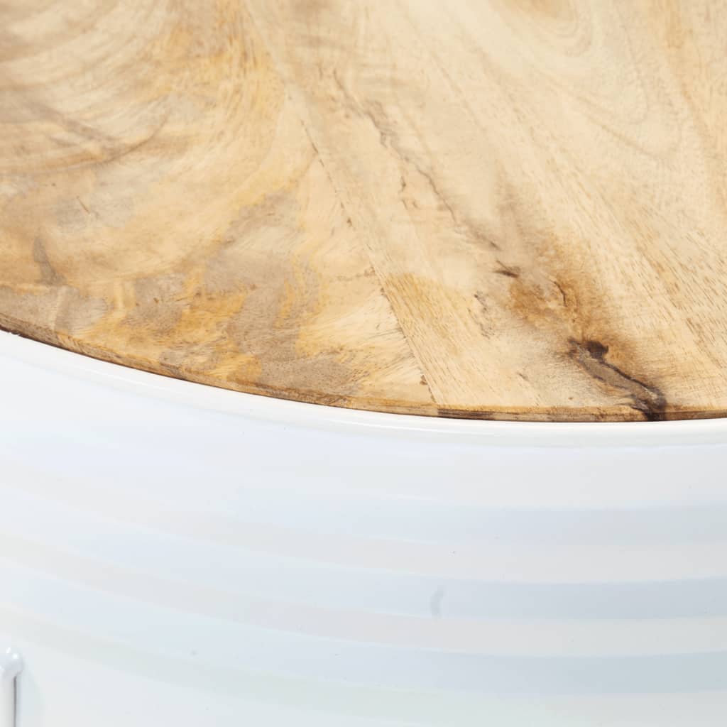 Tables de bar forme tambour 3 pcs bois de manguier massif brut - XIOS