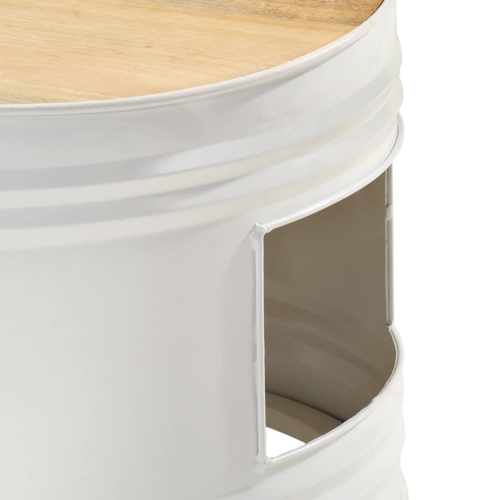 Tables de bar forme tambour 3 pcs bois de manguier massif brut - XIOS