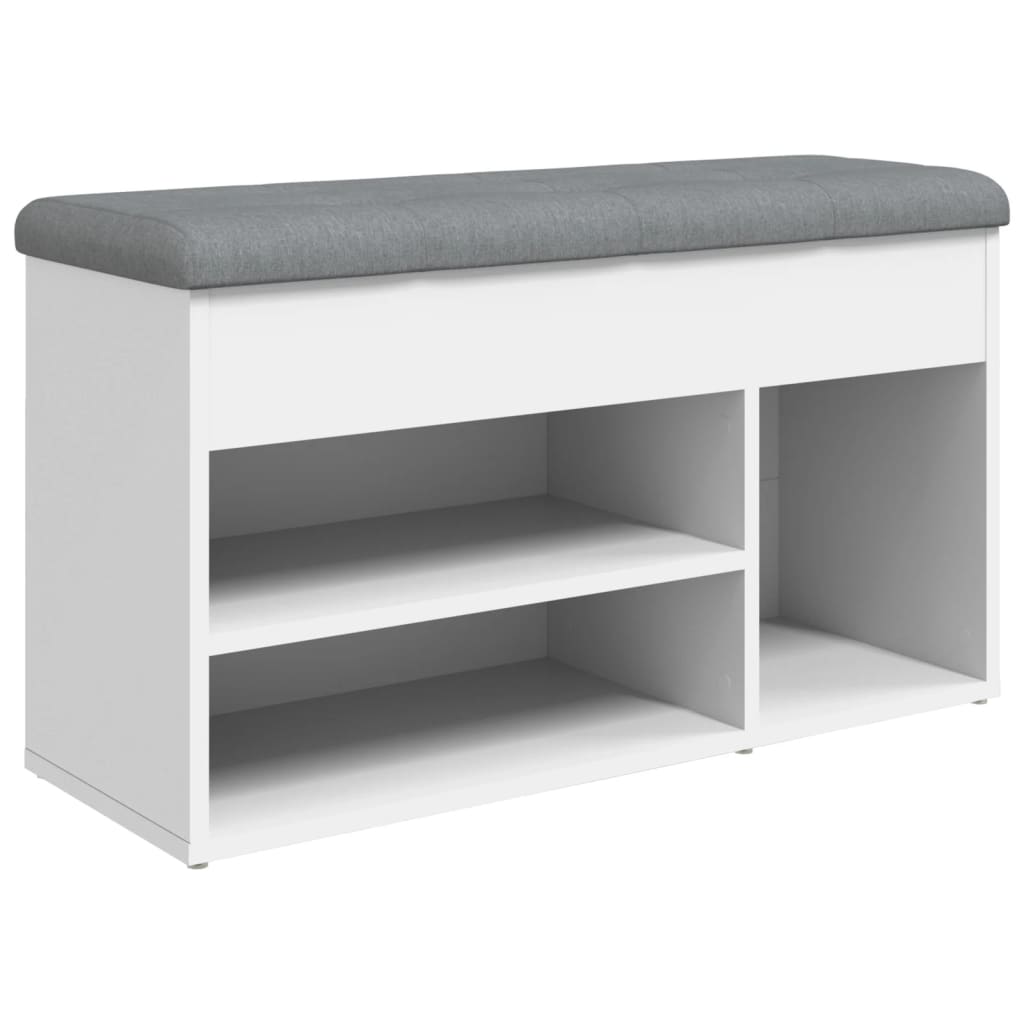 Banc à chaussures Blanc 82x32x45,5 cm Bois d'ingénierie - XIOS