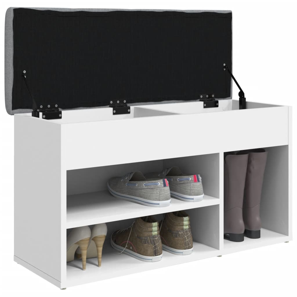Banc à chaussures Blanc 82x32x45,5 cm Bois d'ingénierie - XIOS