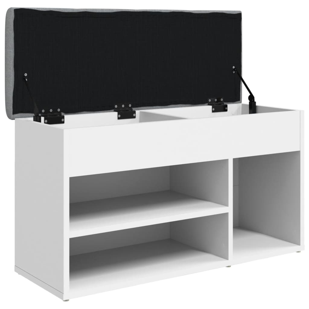 Banc à chaussures Blanc 82x32x45,5 cm Bois d'ingénierie - XIOS