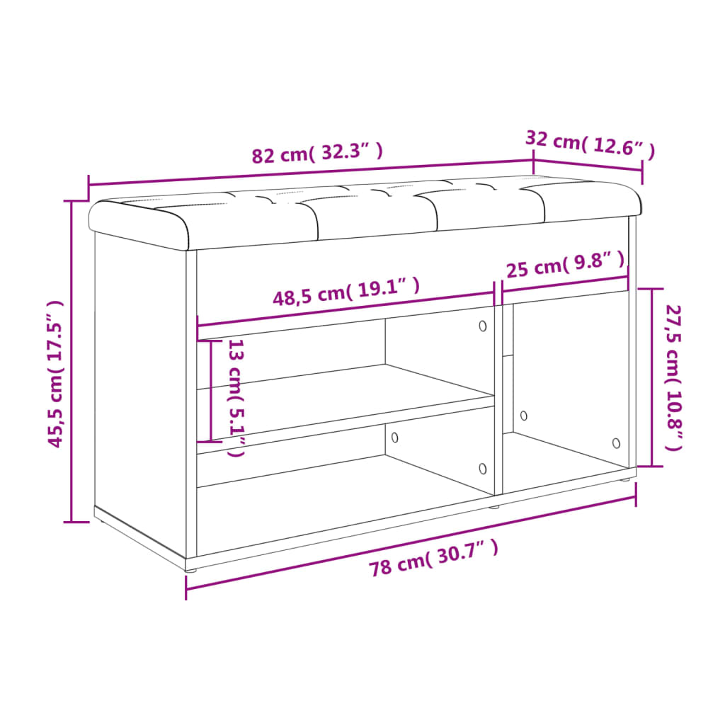 Banc à chaussures Blanc 82x32x45,5 cm Bois d'ingénierie - XIOS