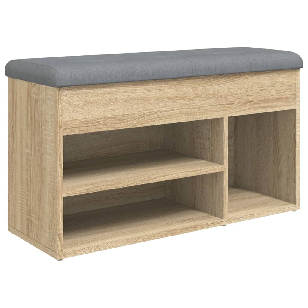 Banc à chaussures chêne sonoma 82x32x45,5 cm bois d'ingénierie - XIOS