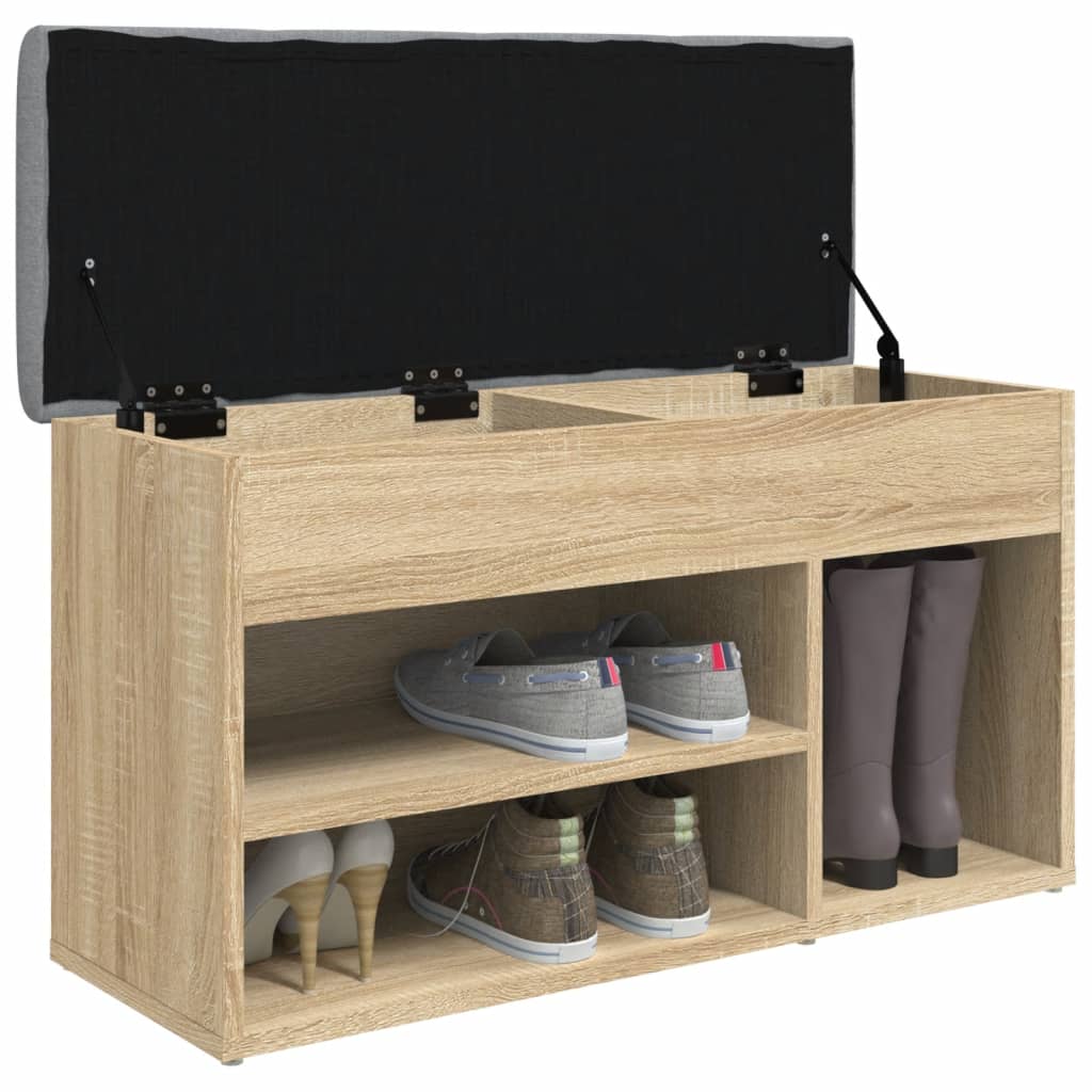 Banc à chaussures chêne sonoma 82x32x45,5 cm bois d'ingénierie - XIOS