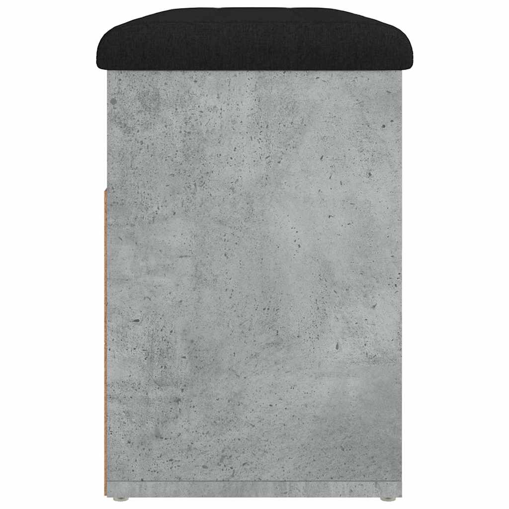 Banc à chaussures gris béton 82x32x45,5 cm bois d'ingénierie - XIOS