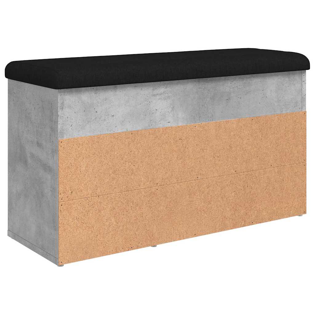 Banc à chaussures gris béton 82x32x45,5 cm bois d'ingénierie - XIOS