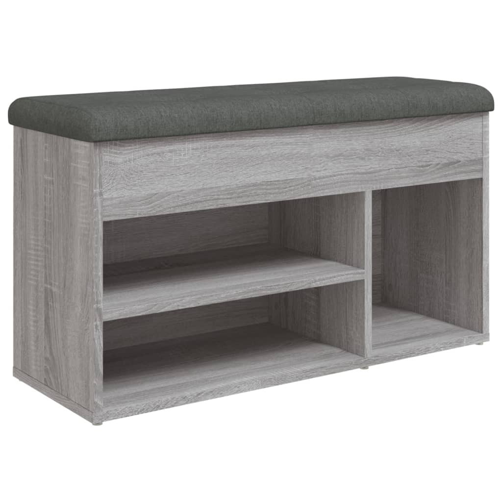 Banc à chaussures sonoma gris 82x32x45,5 cm bois d'ingénierie - XIOS