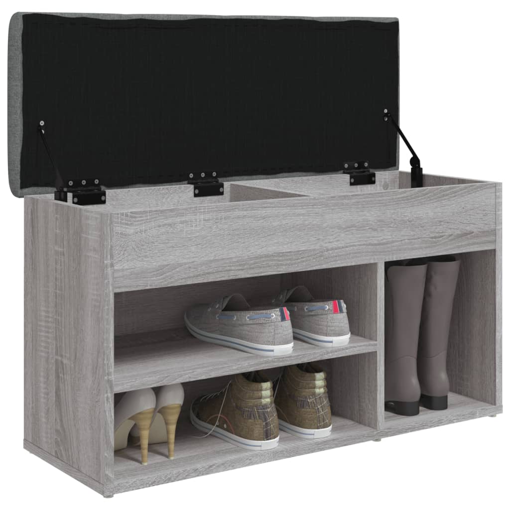 Banc à chaussures sonoma gris 82x32x45,5 cm bois d'ingénierie - XIOS