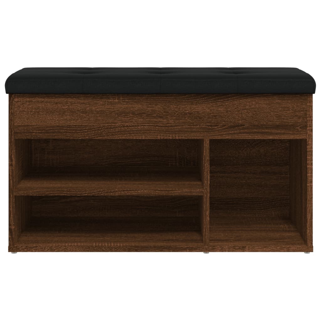 Banc à chaussures chêne marron 82x32x45,5 cm bois d'ingénierie - XIOS