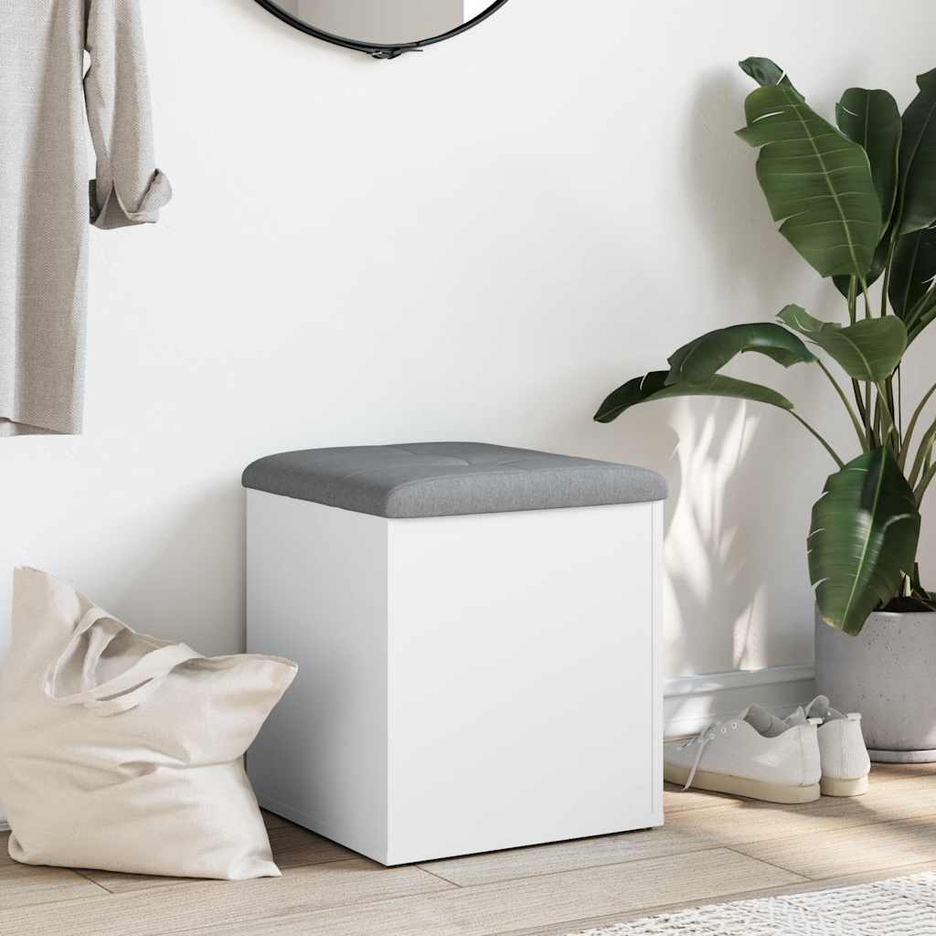 Banc de rangement Blanc 42x42x45 cm Bois d'ingénierie - XIOS