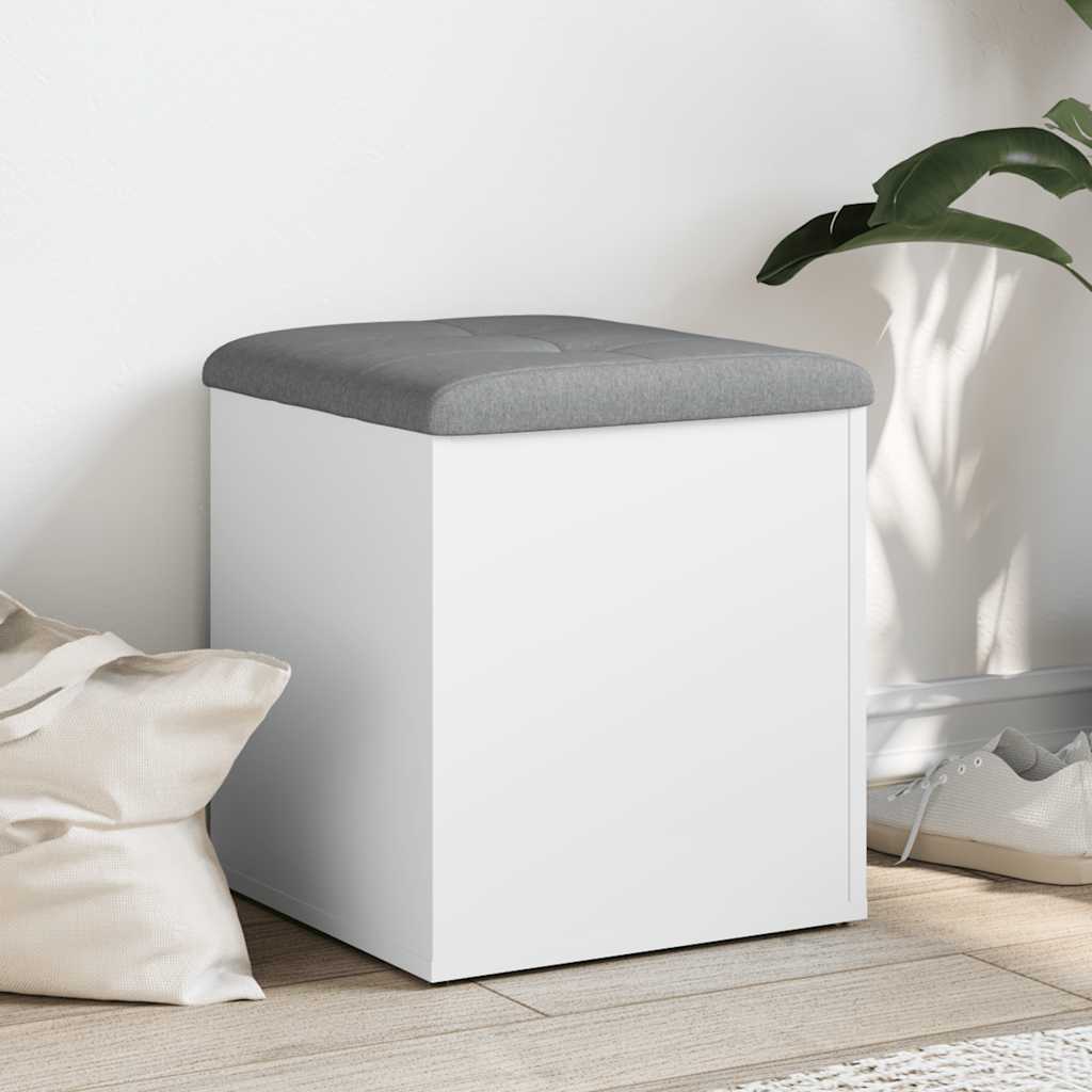 Banc de rangement Blanc 42x42x45 cm Bois d'ingénierie - XIOS