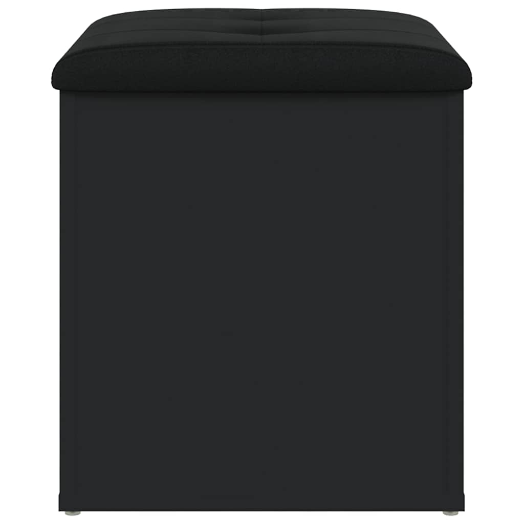 Banc de rangement noir 42x42x45 cm bois d'ingénierie