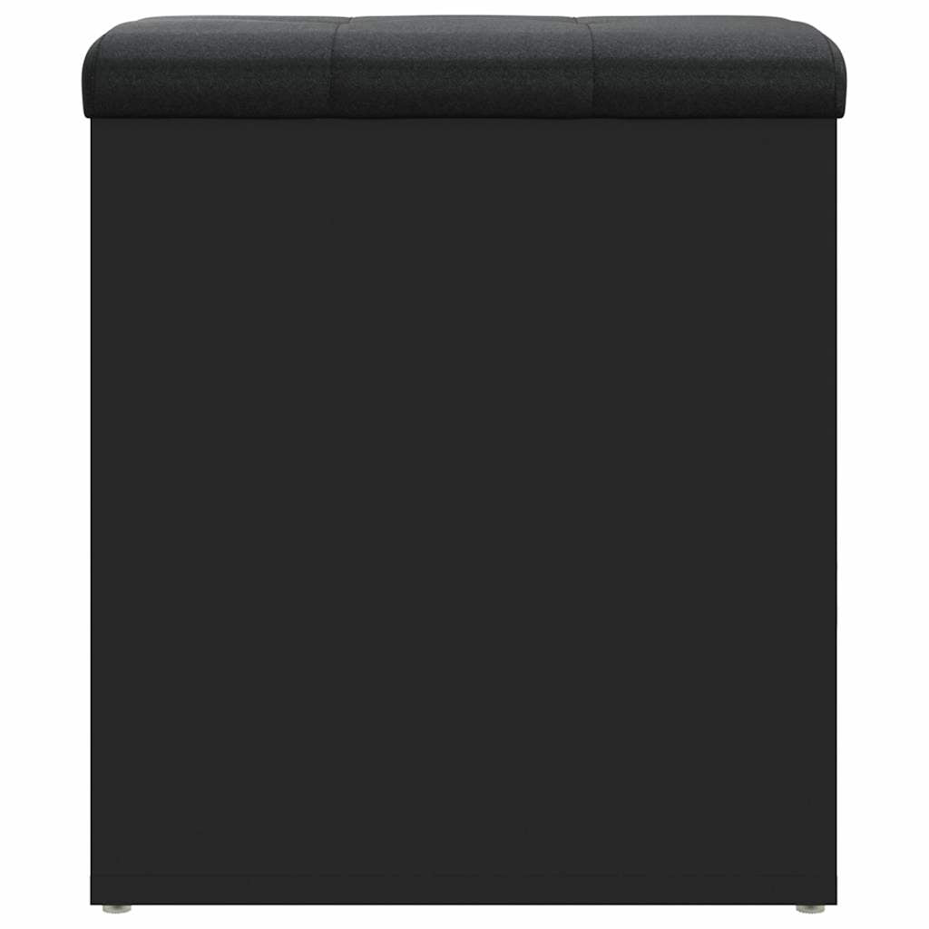 Banc de rangement noir 42x42x45 cm bois d'ingénierie
