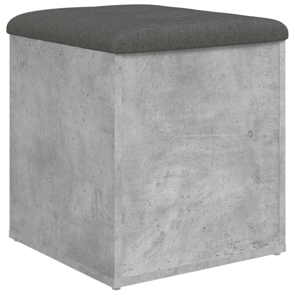 Banc de rangement gris béton 42x42x45 cm bois d'ingénierie - XIOS