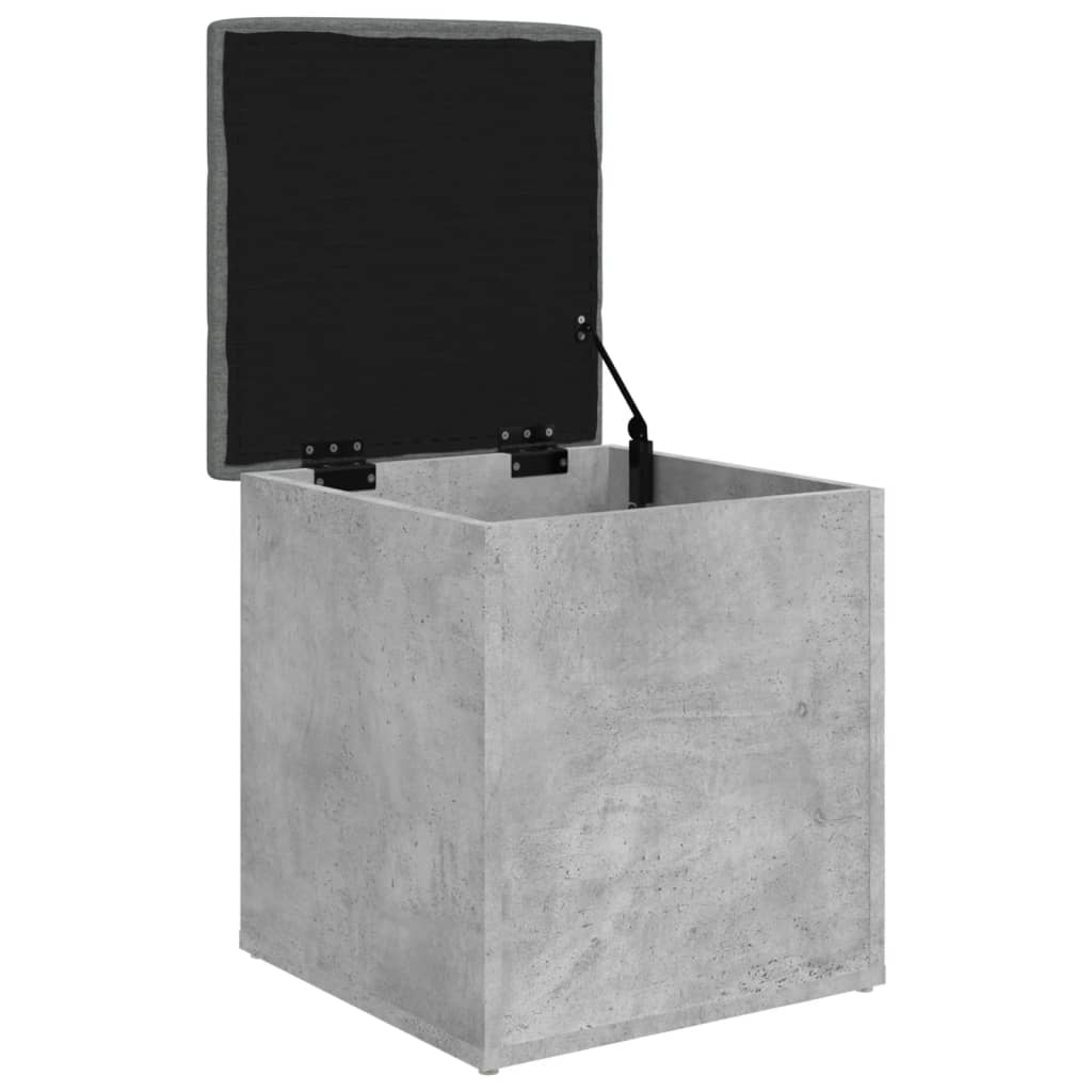 Banc de rangement gris béton 42x42x45 cm bois d'ingénierie - XIOS