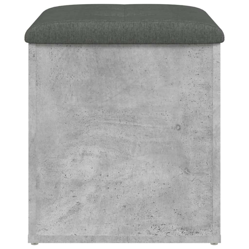 Banc de rangement gris béton 42x42x45 cm bois d'ingénierie - XIOS