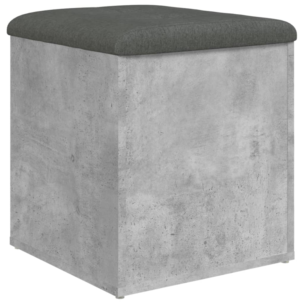 Banc de rangement gris béton 42x42x45 cm bois d'ingénierie - XIOS
