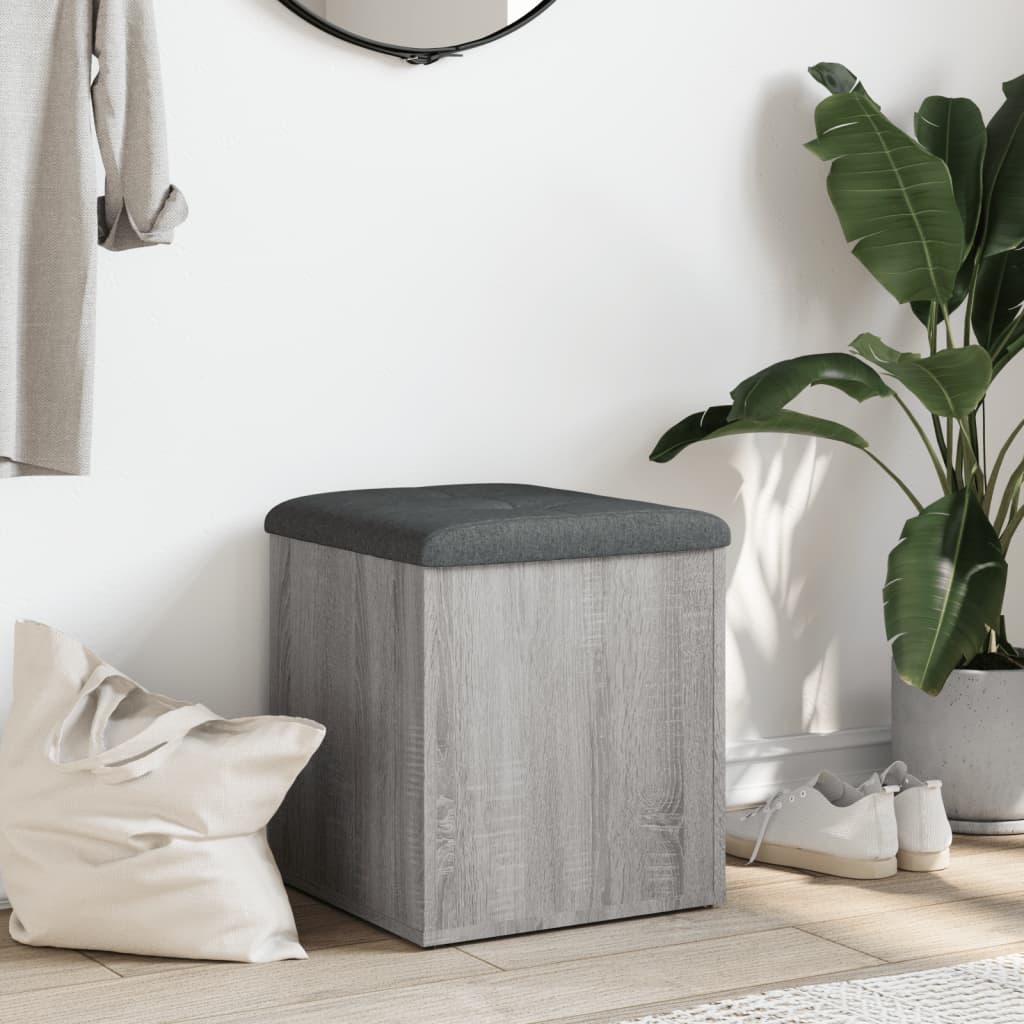 Banc de rangement sonoma gris 42x42x45 cm bois d'ingénierie - XIOS