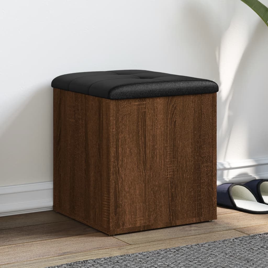 Banc de rangement chêne marron 42x42x45 cm bois d'ingénierie - XIOS