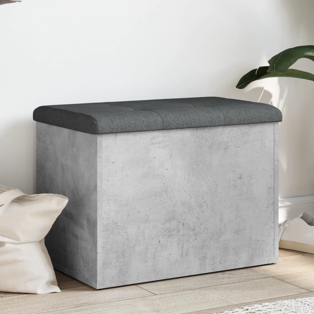 Banc de rangement gris béton 62x42x45 cm bois d'ingénierie - XIOS