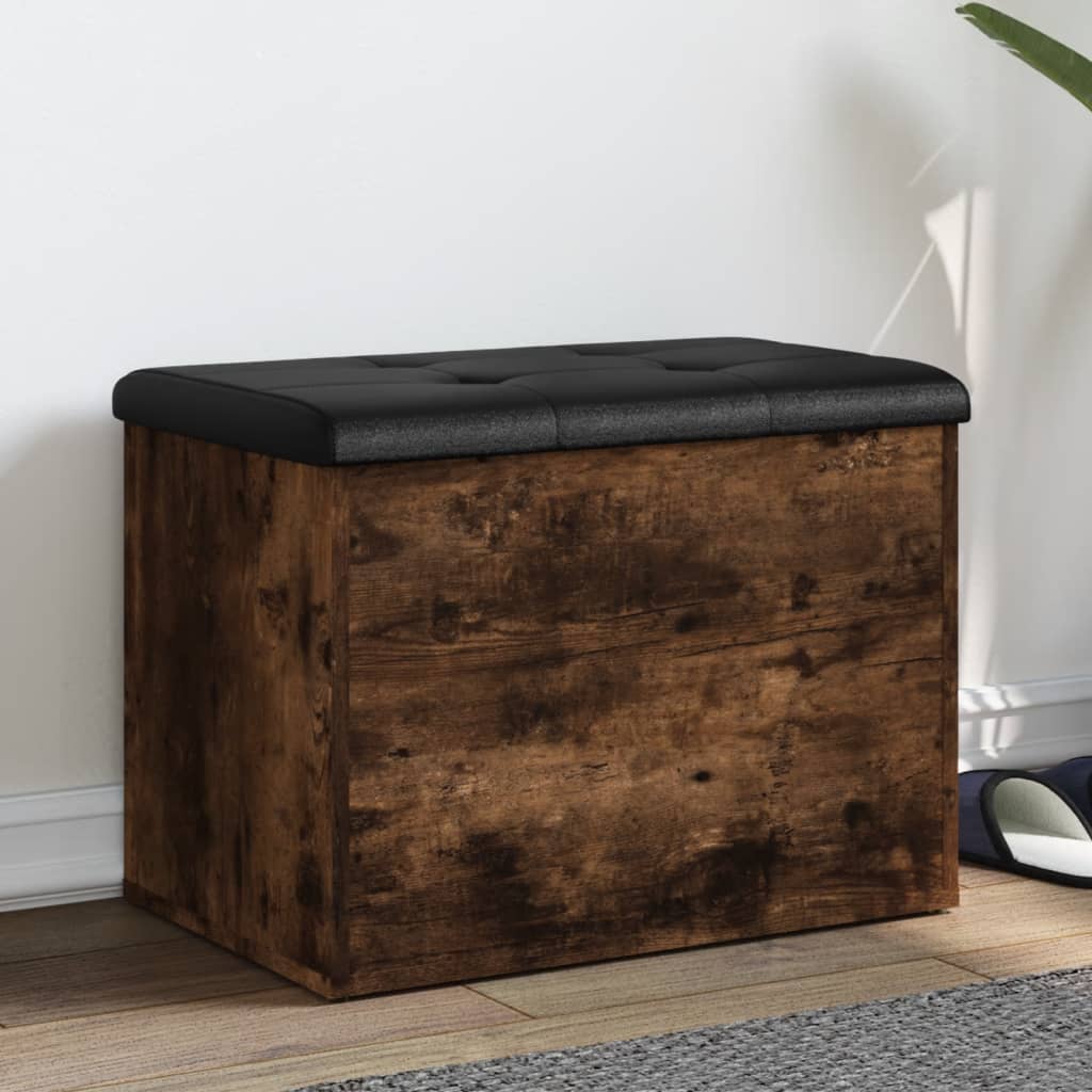 Banc de rangement chêne fumé 62x42x45 cm bois d'ingénierie - XIOS