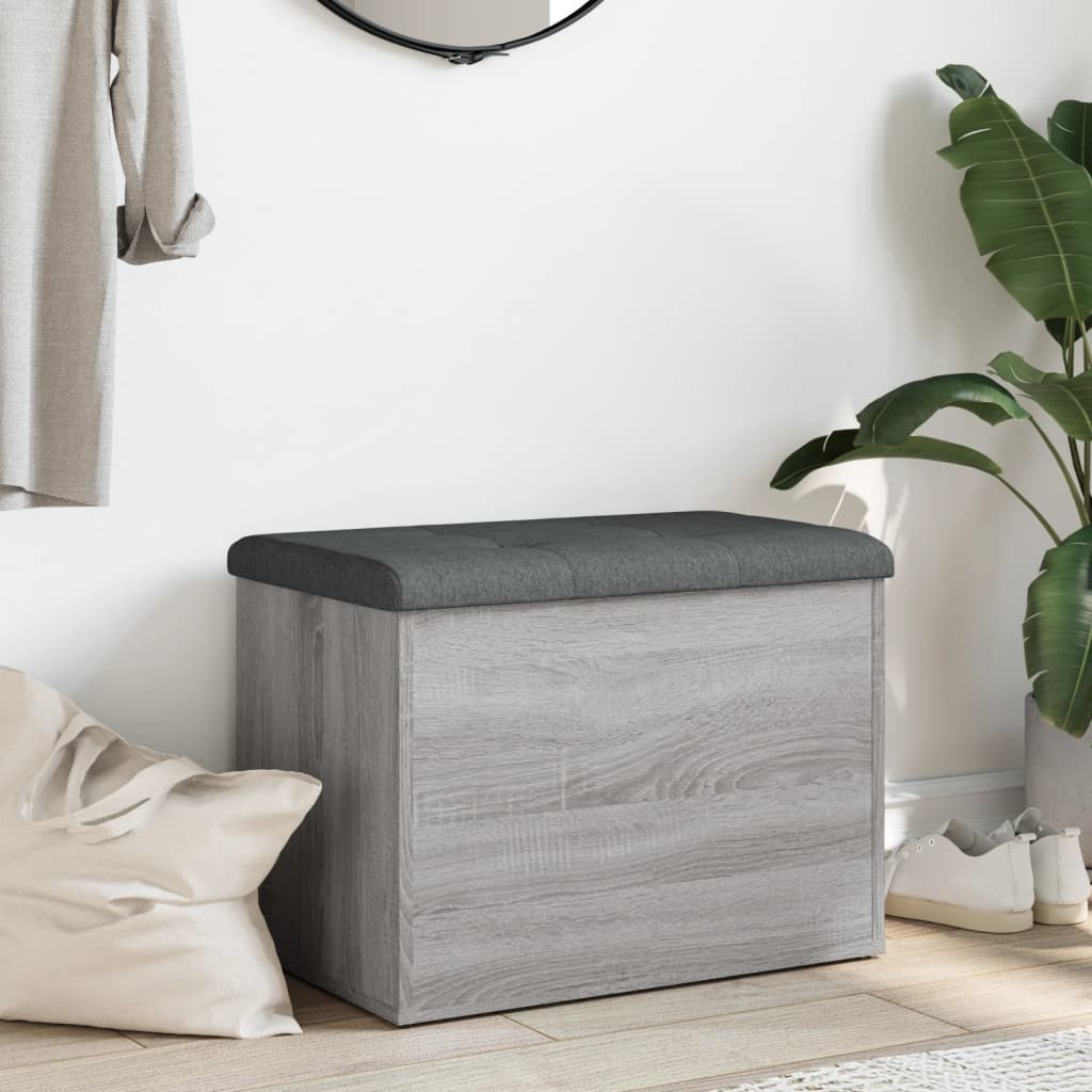 Banc de rangement sonoma gris 62x42x45 cm bois d'ingénierie - XIOS