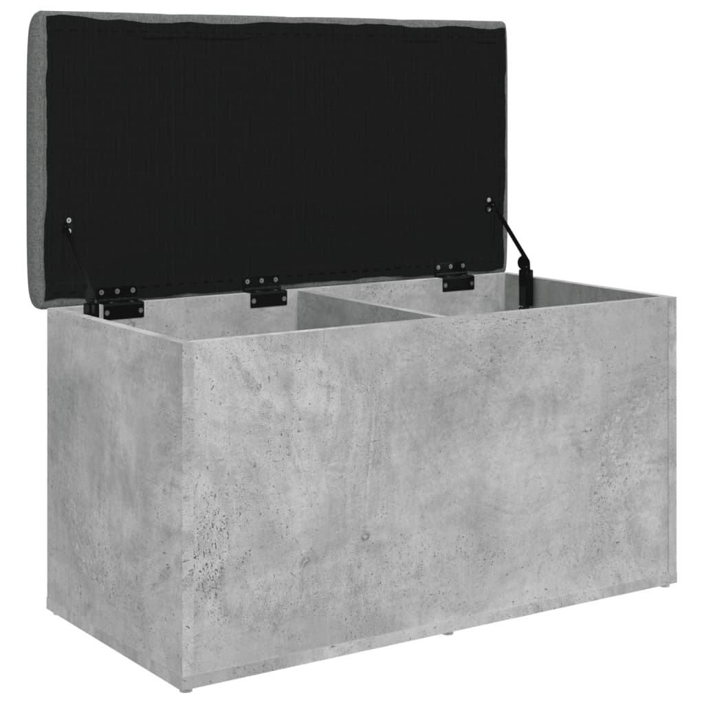 Banc de rangement gris béton 82x42x45 cm bois d'ingénierie - XIOS