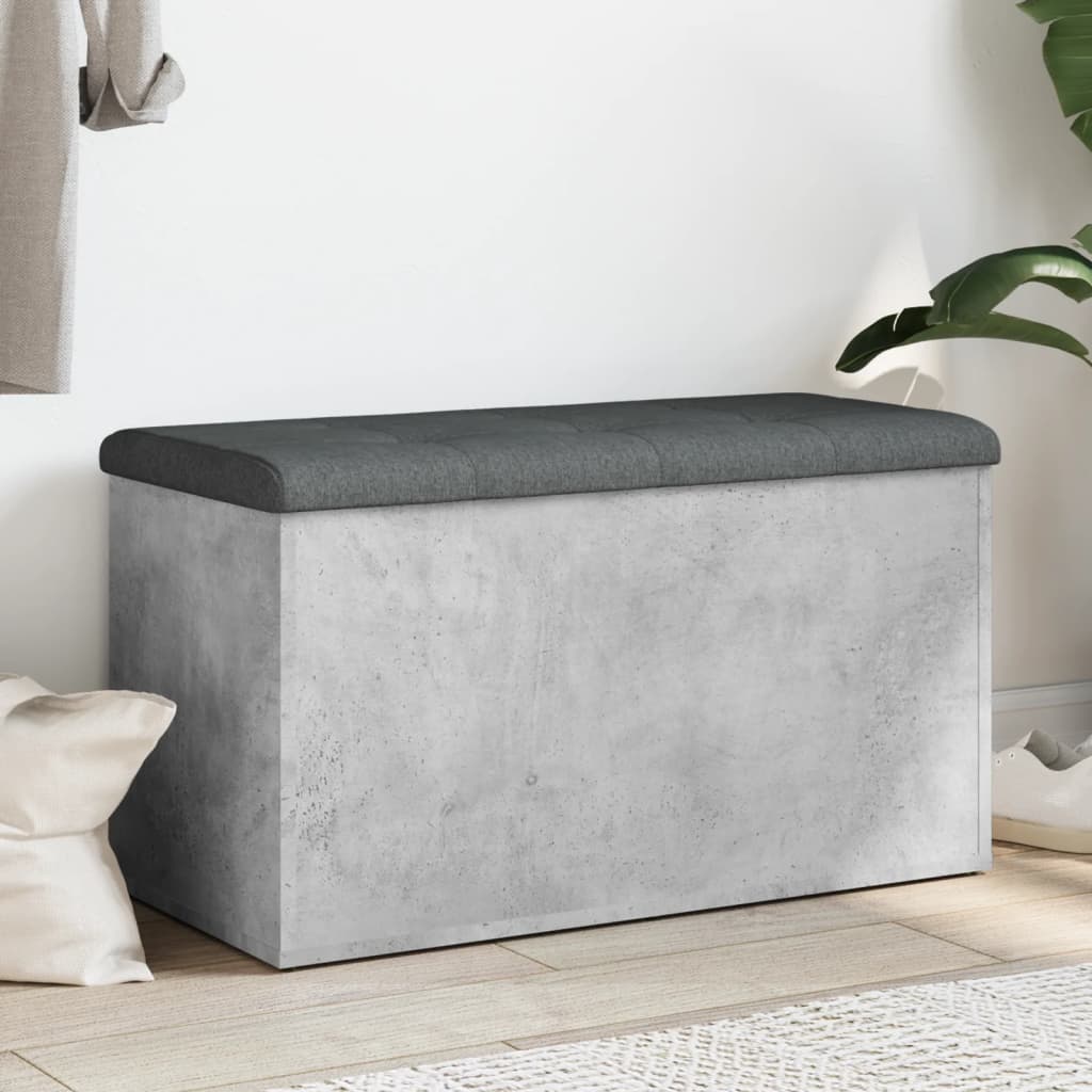Banc de rangement gris béton 82x42x45 cm bois d'ingénierie - XIOS