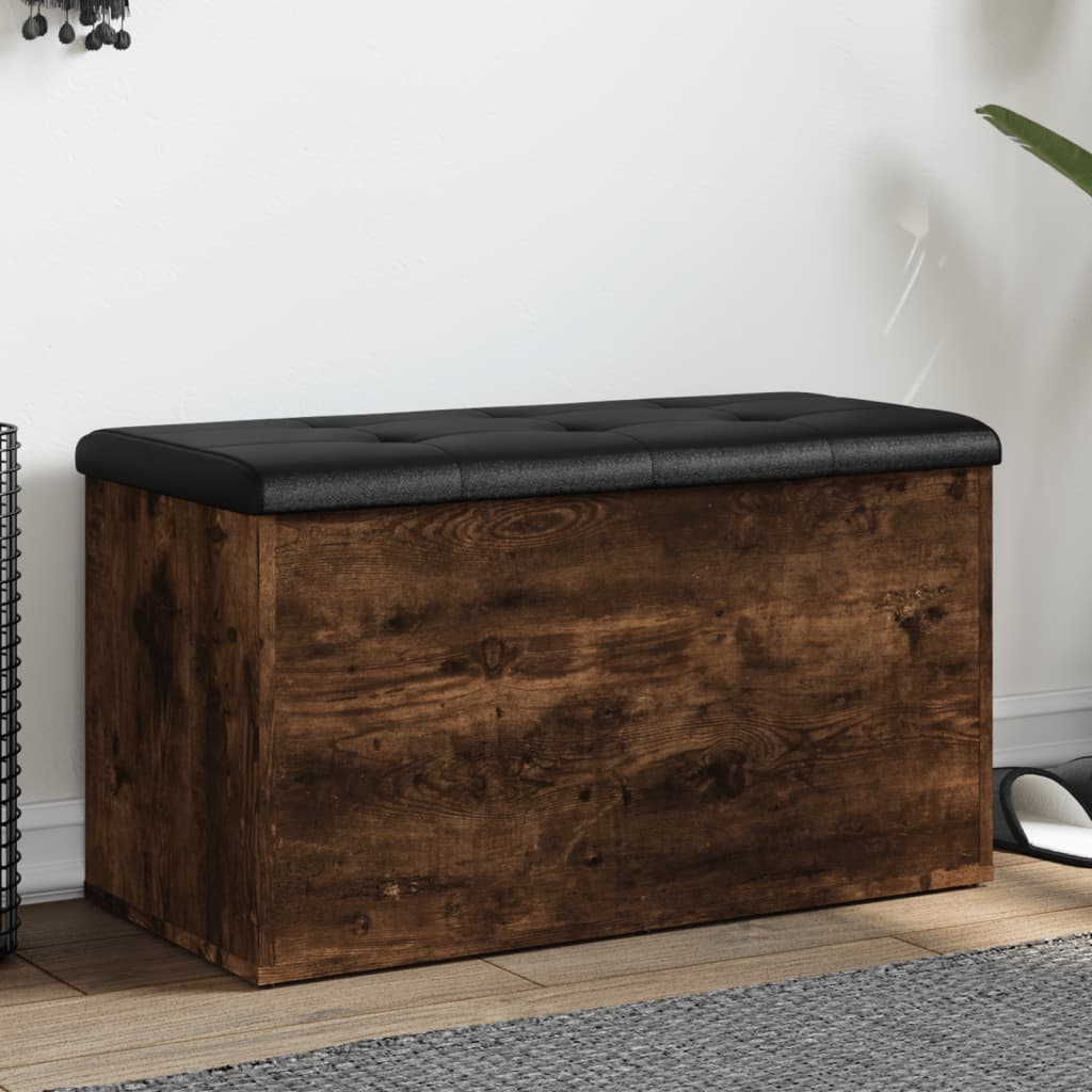 Banc de rangement chêne fumé 82x42x45 cm Bois d'ingénierie - XIOS
