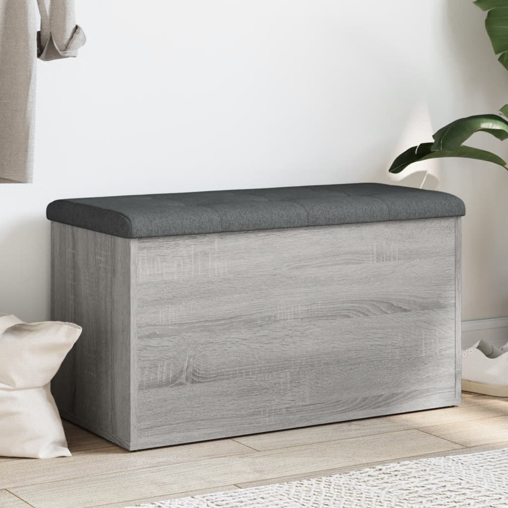 Banc de rangement sonoma gris 82x42x45 cm Bois d'ingénierie - XIOS