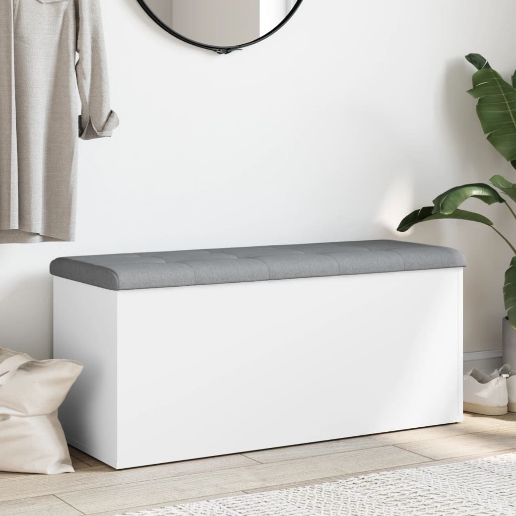 Banc de rangement Blanc 102x42x45 cm Bois d'ingénierie - XIOS