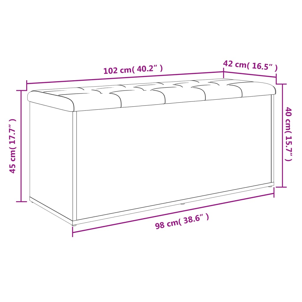 Banc de rangement Blanc 102x42x45 cm Bois d'ingénierie - XIOS