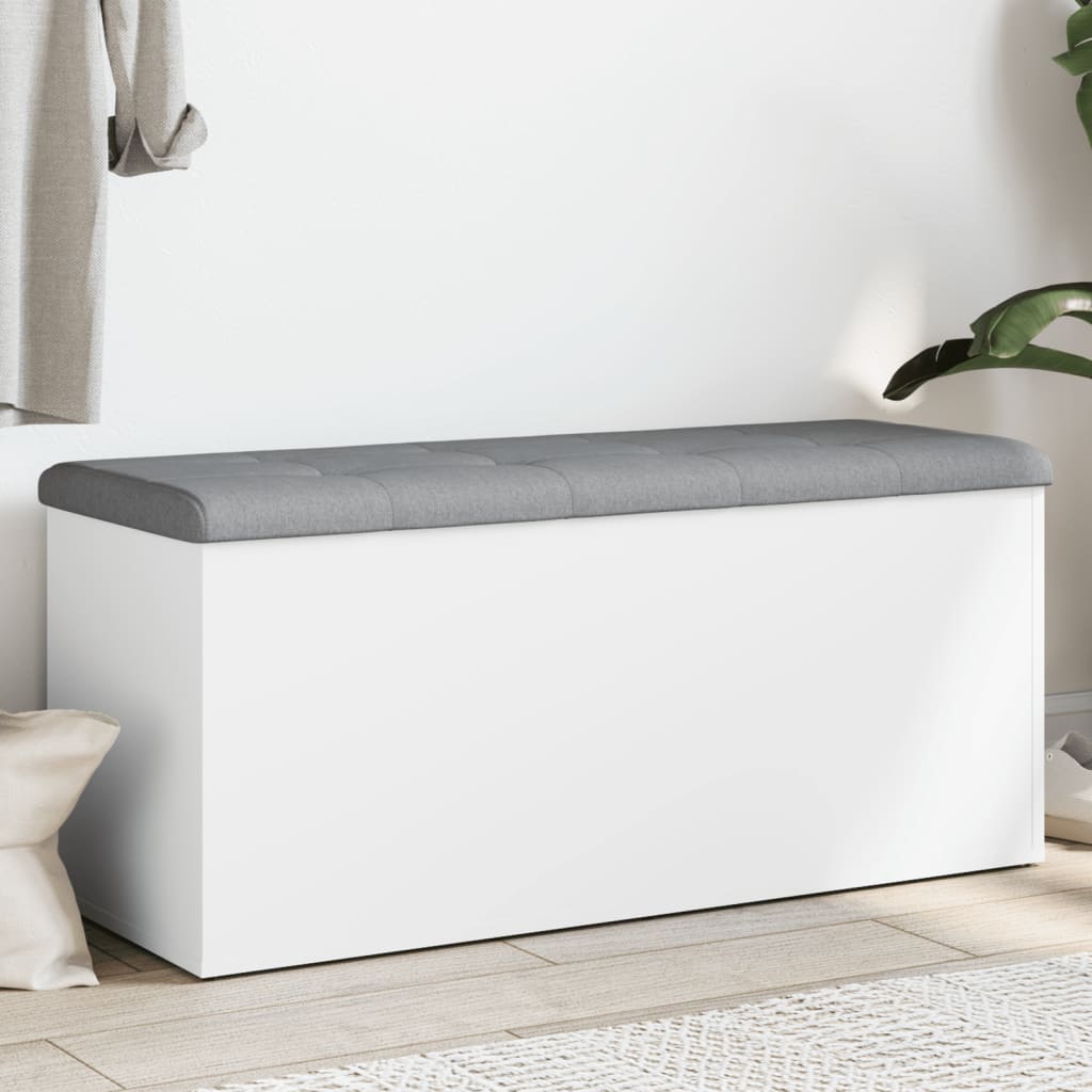 Banc de rangement Blanc 102x42x45 cm Bois d'ingénierie - XIOS